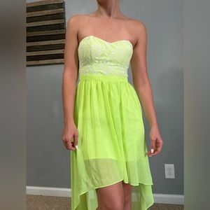 Neon Short Front and Long Back Dress